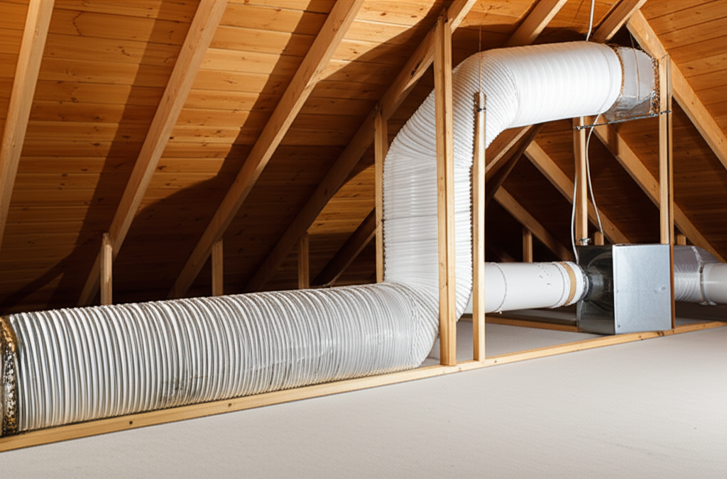 Professional HVAC ductwork installation in residential home